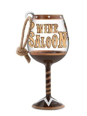 Ornament Epic Products Wine Saloon Mini Wine Glass Rope Hanger Multicolor Boxed